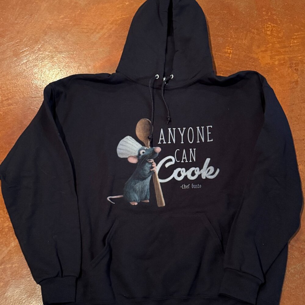 Disney Pixar Ratatouille Black Hoodie Unisex Size XL
